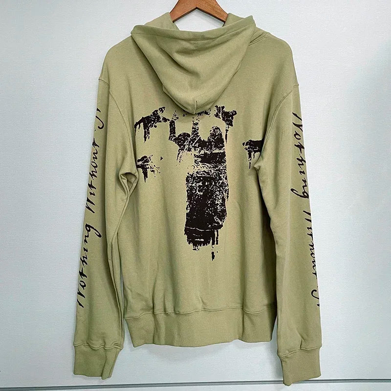 VERTABRAE Army Green Praying Hoodie