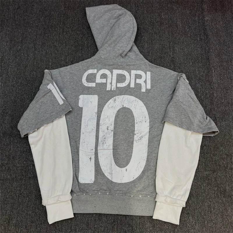 Project Zipper Splicing Cotton Grey Hoodie