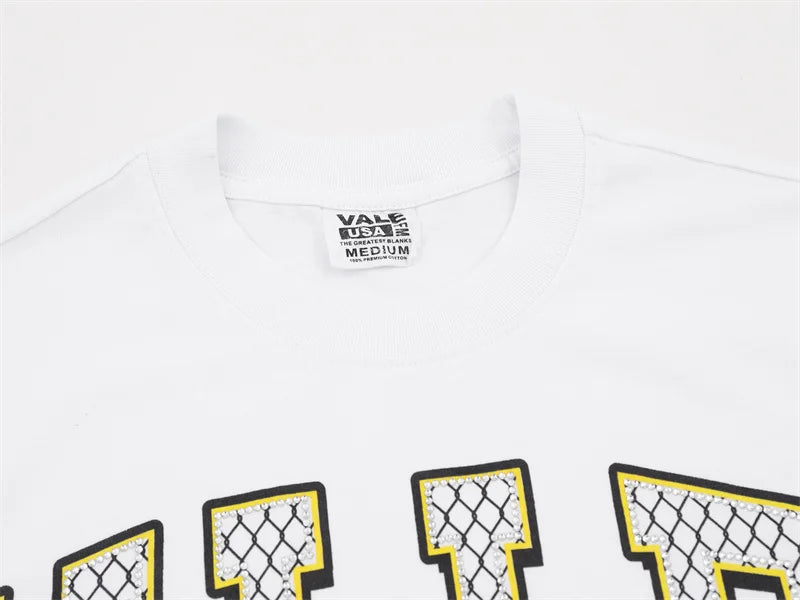 American Fashion Vale Hot Diamond Printed 100% Cotton Short Sleeved t-Shirt