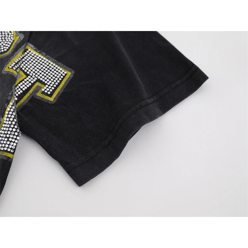 Vale Hot Stamping And Washing Water To Make Old Pure Cotton Short Sleeved t-Shirt