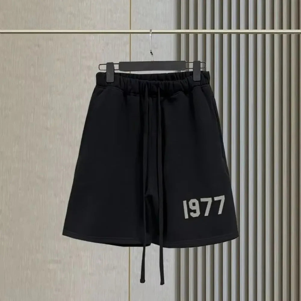 2025 Latest Men's Cotton Shorts Casual Loose Beach Shorts Vintage Letter Print Sports Fashion Five Point Shorts Men's Clothing