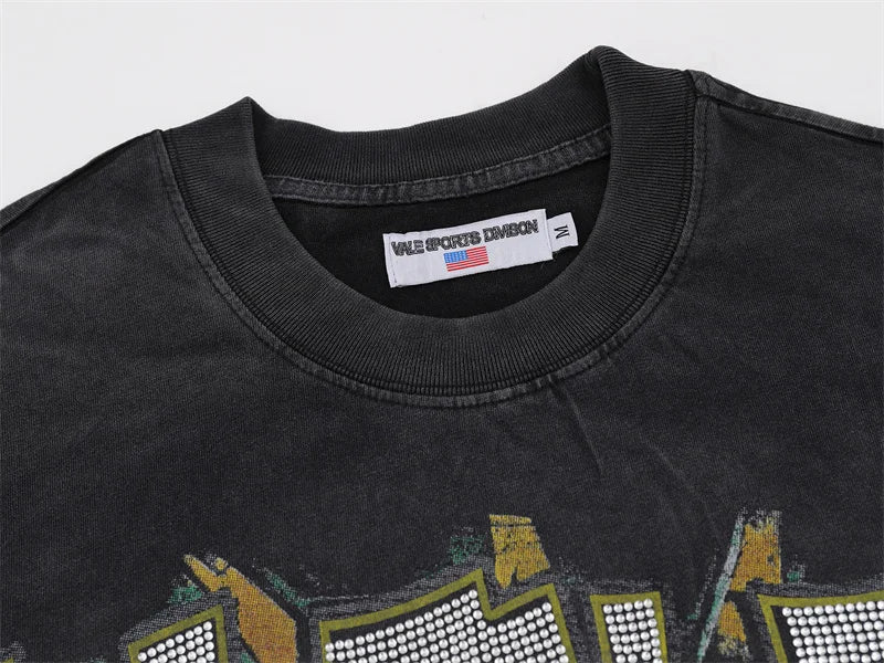 Vale Hot Stamping And Washing Water To Make Old Pure Cotton Short Sleeved t-Shirt