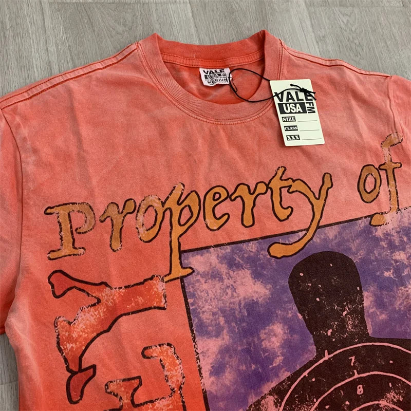 Vale White Ink Direct Spray Stir Fried Salt Washed Water To Make Old Pure Cotton t-Shirt