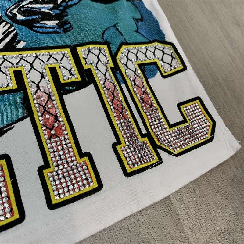 American Fashion Vale Hot Diamond Printed 100% Cotton Short Sleeved t-Shirt