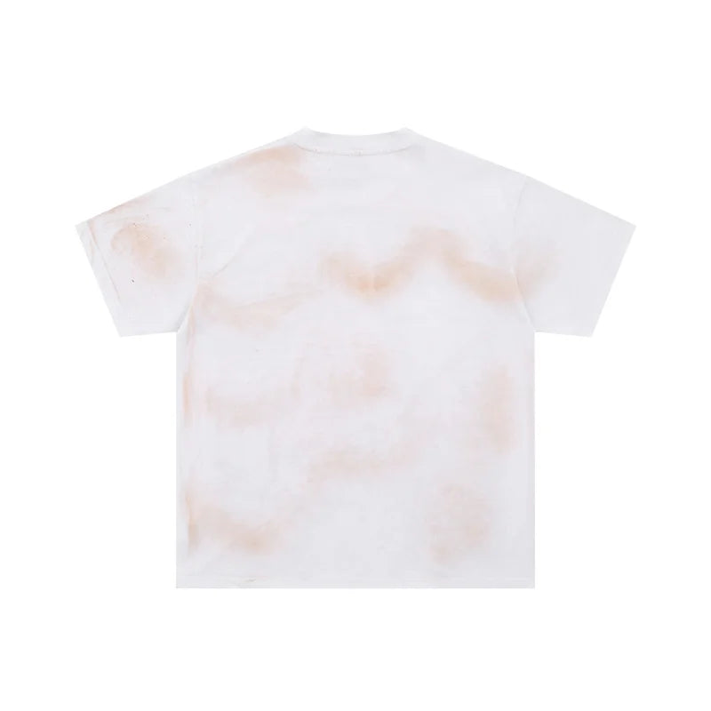 VALE2025 Pictorial Pattern White Mud Print Fashion T-shirt