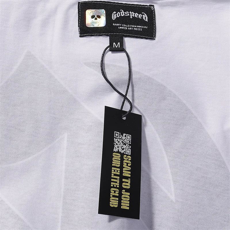 Godspeed Skeleton Landscape Printed Cotton Casual Short Sleeved T-shirt For Men And Women