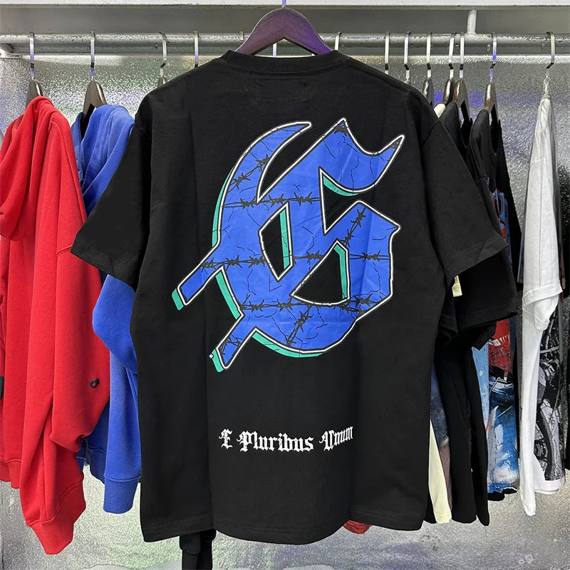 Godspeed Skeleton City Reflection Printed Cotton Casual Short sleeved T-shirt