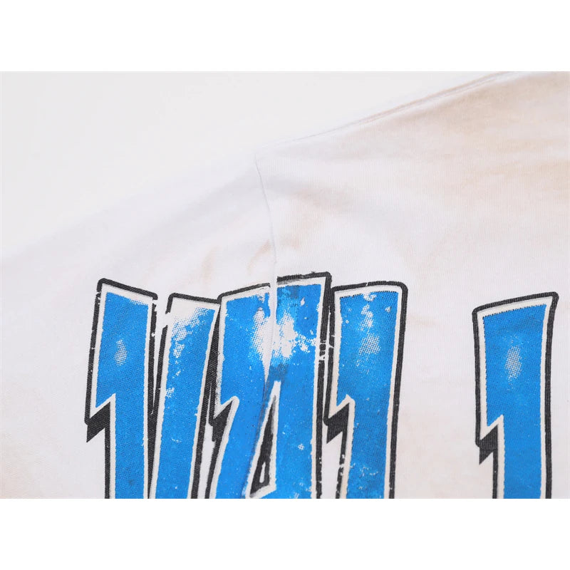 VALE2025 Pictorial Pattern White Mud Print Fashion T-shirt