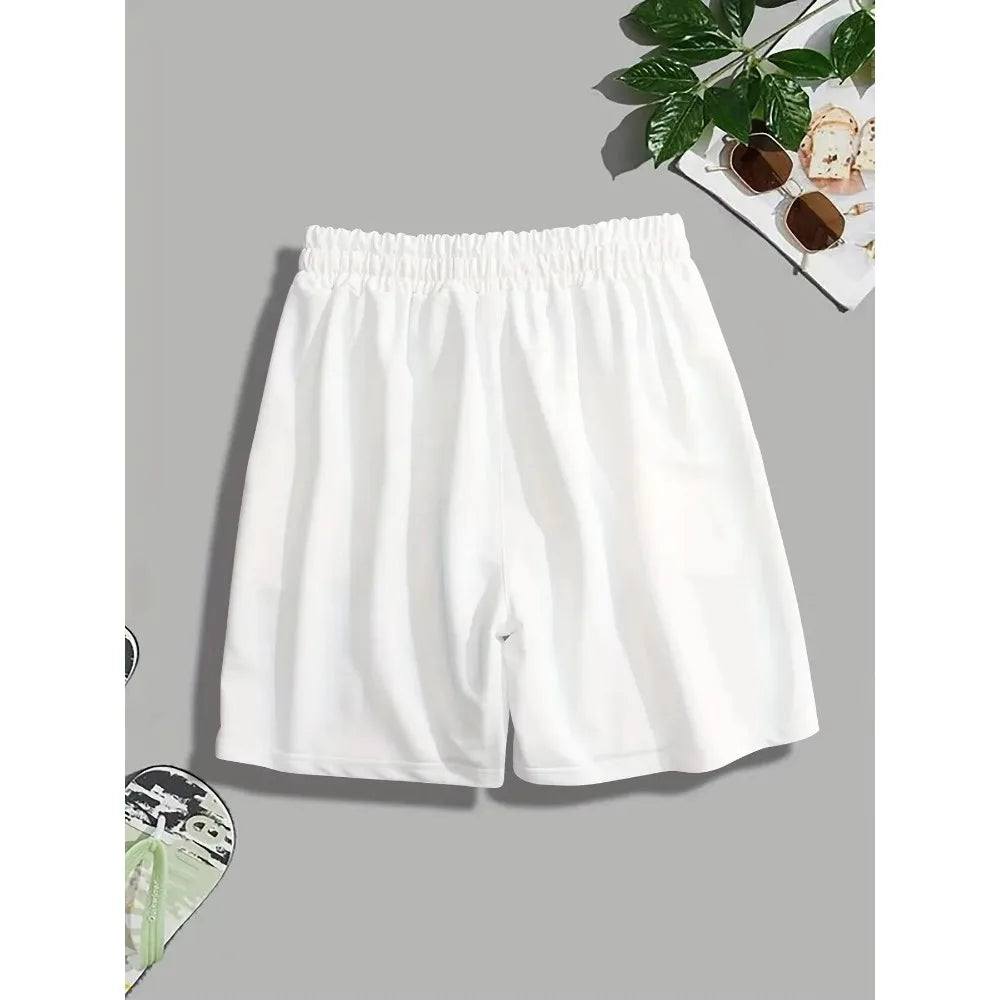2025 Latest Men's Cotton Shorts Casual Loose Beach Shorts Vintage Letter Print Sports Fashion Five Point Shorts Men's Clothing