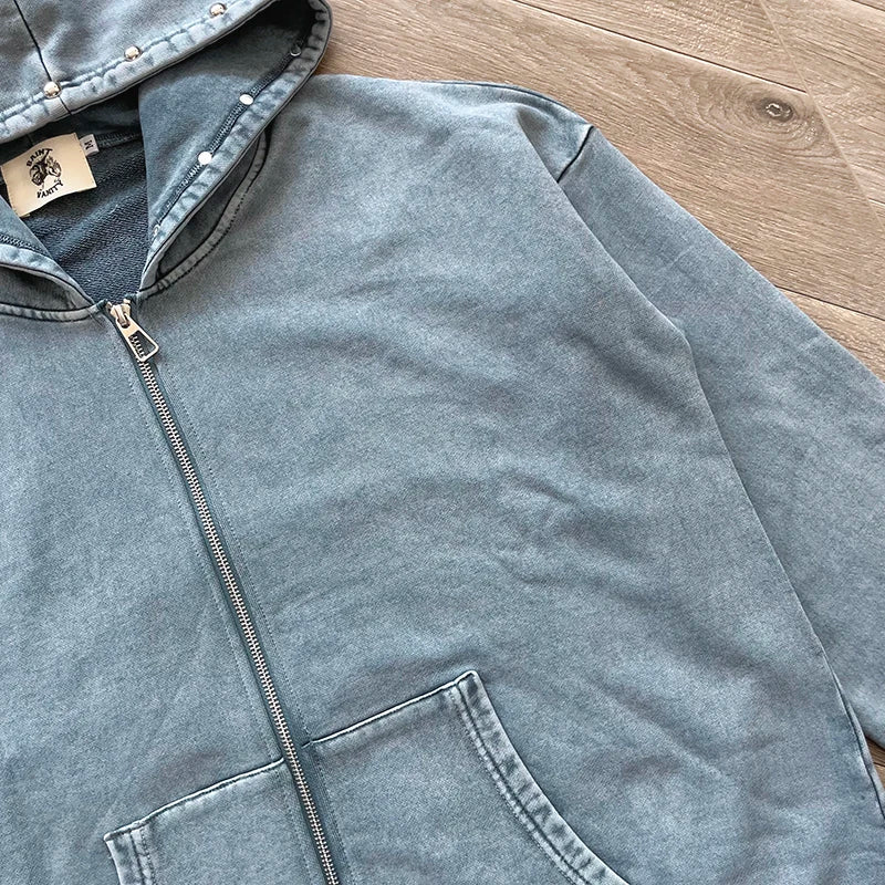 Same SAINT VANITY ins wash water to make old riveted hoodie