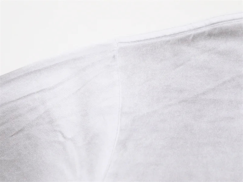 Vale2025 Latest European And American White Mud Printed Fashion t-Shirt