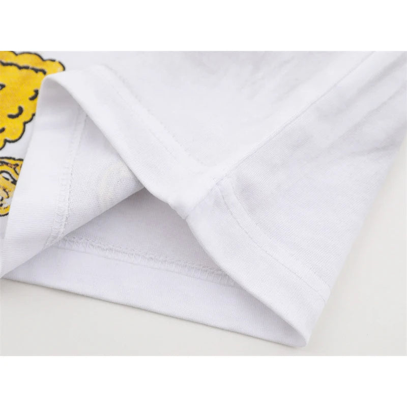 Vale2025 Latest European And American White Mud Printed Fashion t-Shirt