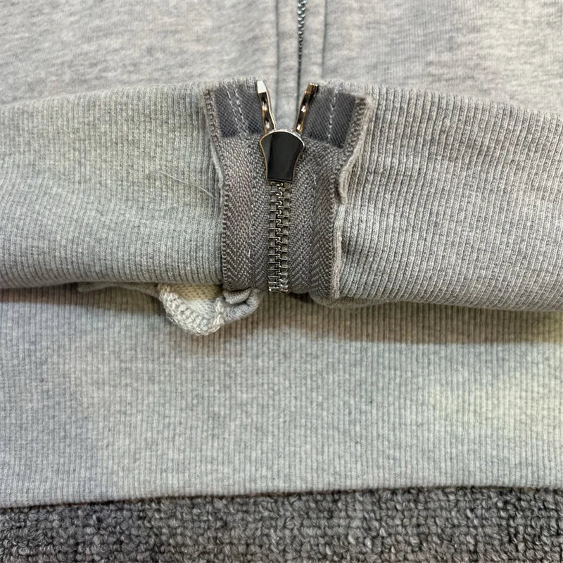 Project Zipper Splicing Cotton Grey Hoodie