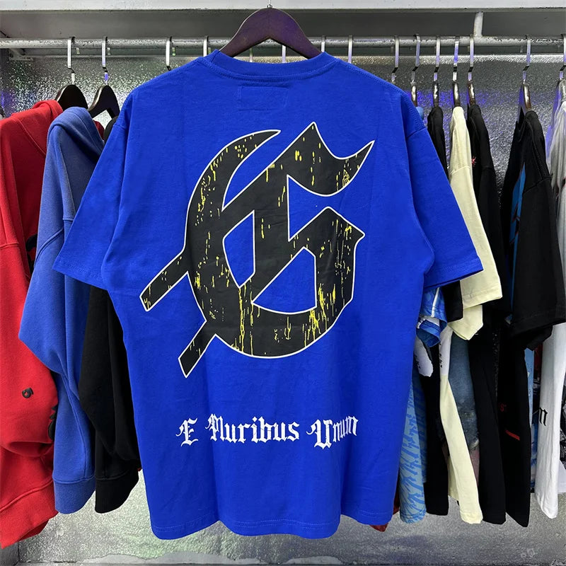 Godspeed Skeleton Landscape Printed Cotton Casual Short Sleeved T-shirt For Men And Women