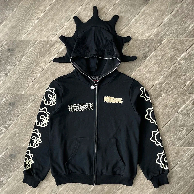 Glo Gang The Glory Full Zip Drink embroidered  zipper hoodie