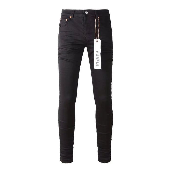 Purple black MEN JEANS slim fit trousers, fashion classic denim bottoms with ripped design