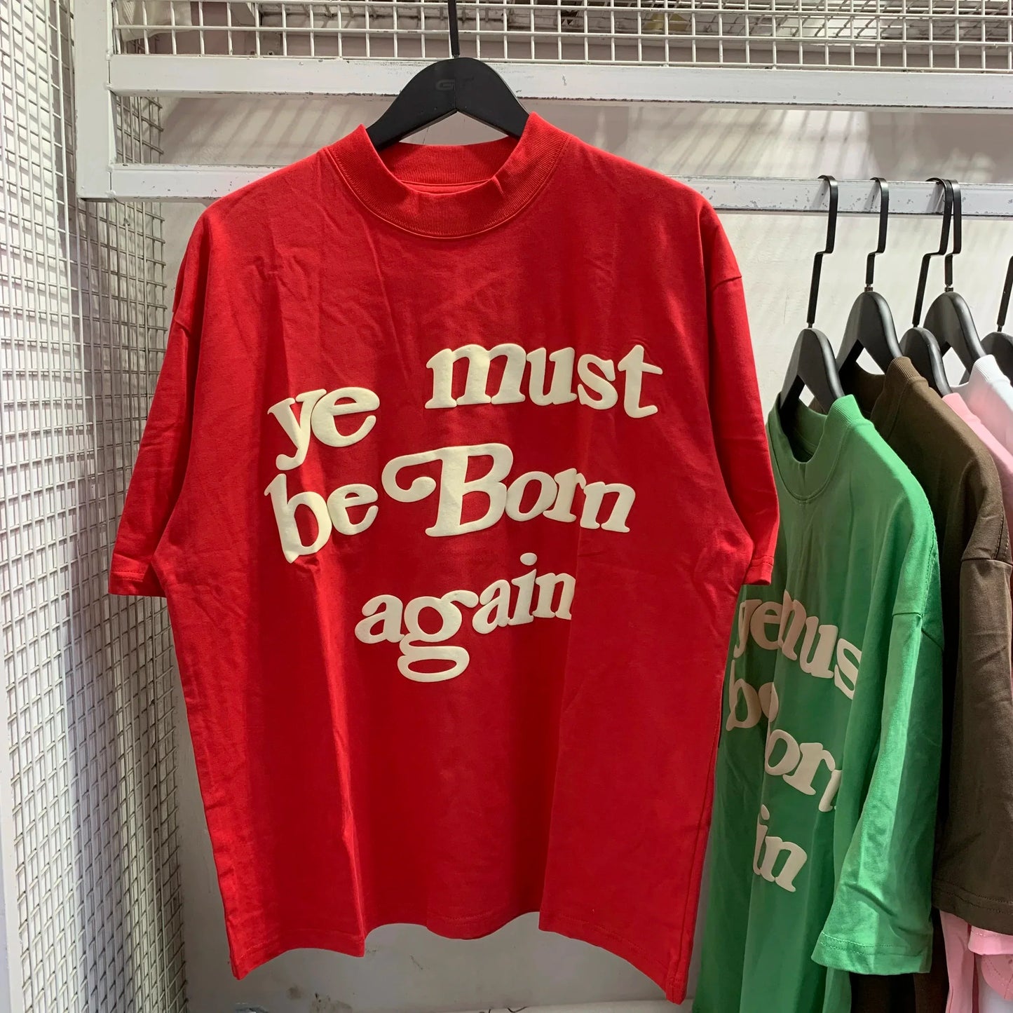 New Spring Summer Puff Ye Must Be Born Again Green T-shirt Men Women CPFM Tee CPFM.XYZ Kanye West Short Sleeve Tops
