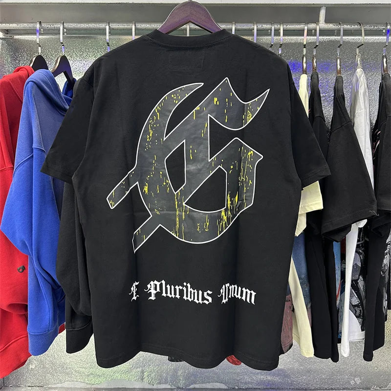 Godspeed Skeleton Landscape Printed Cotton Casual Short Sleeved T-shirt For Men And Women