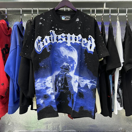 Godspeed Space Printed High Quality Cotton Short sleeved T-shirt
