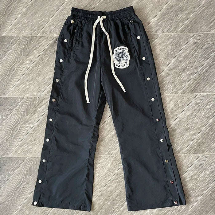 SAINT VANITY Embroidered breasted sports style casual pants