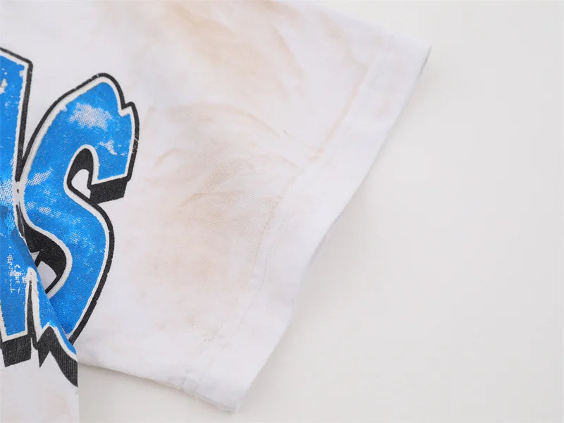 VALE2025 Pictorial Pattern White Mud Print Fashion T-shirt