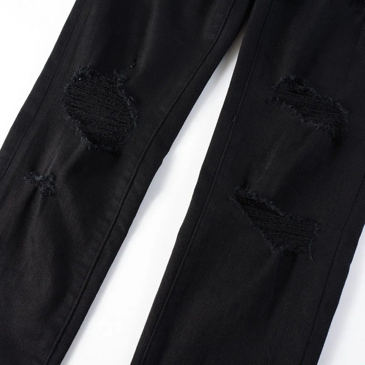 Purple black MEN JEANS slim fit trousers, fashion classic denim bottoms with ripped design