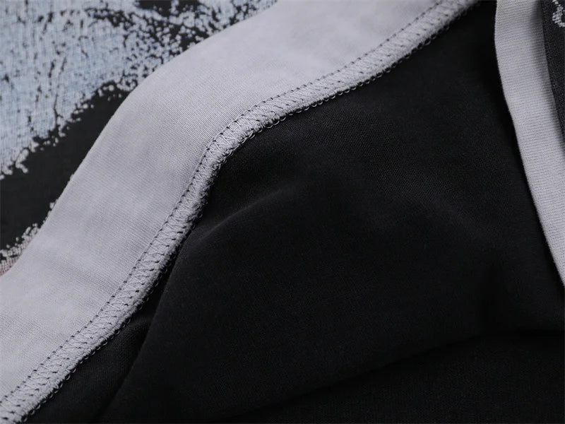 VALE2025 Retro Washed Pattern Printed Fashion T-shirt