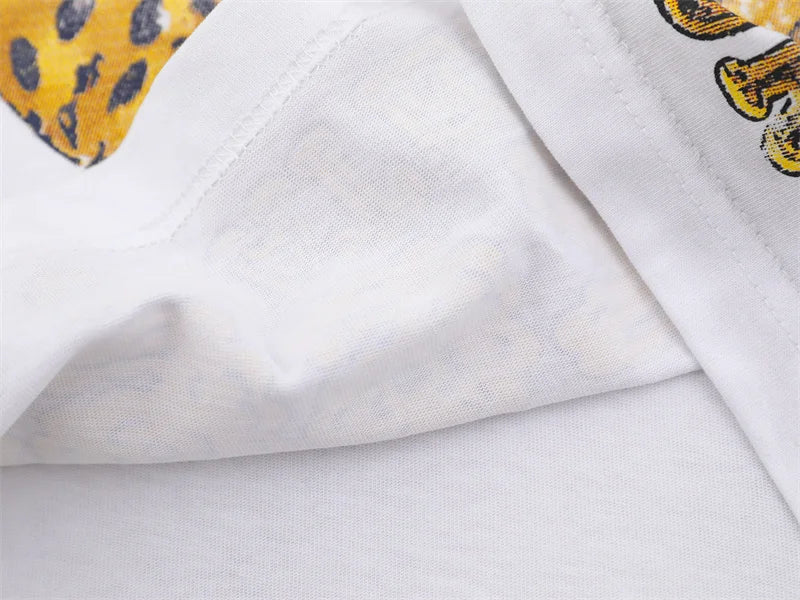 Vale2025 Latest European And American White Mud Printed Fashion t-Shirt