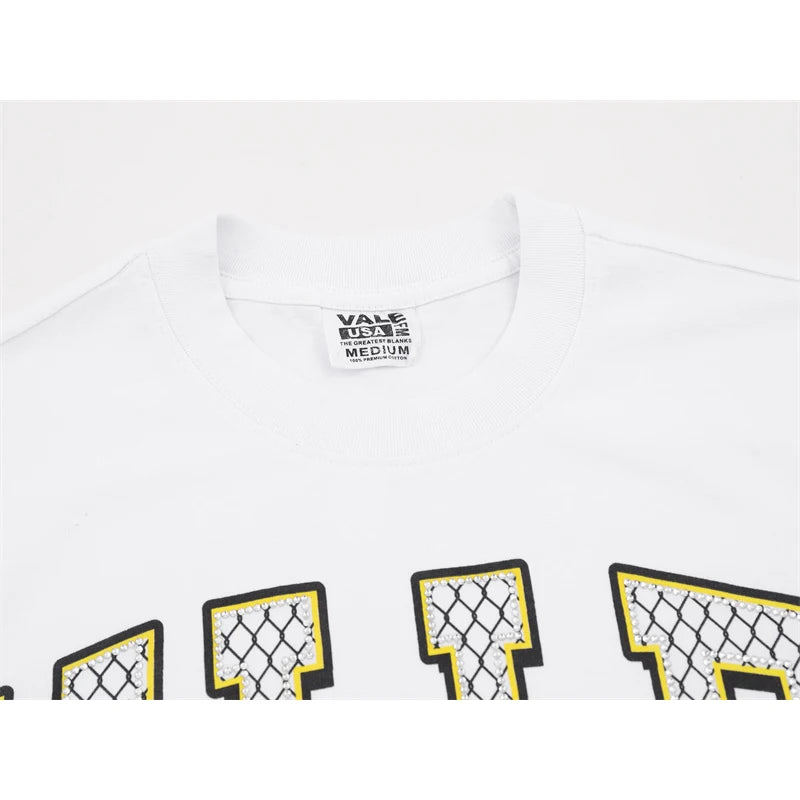 American Fashion Vale Hot Diamond Printed 100% Cotton Short Sleeved t-Shirt