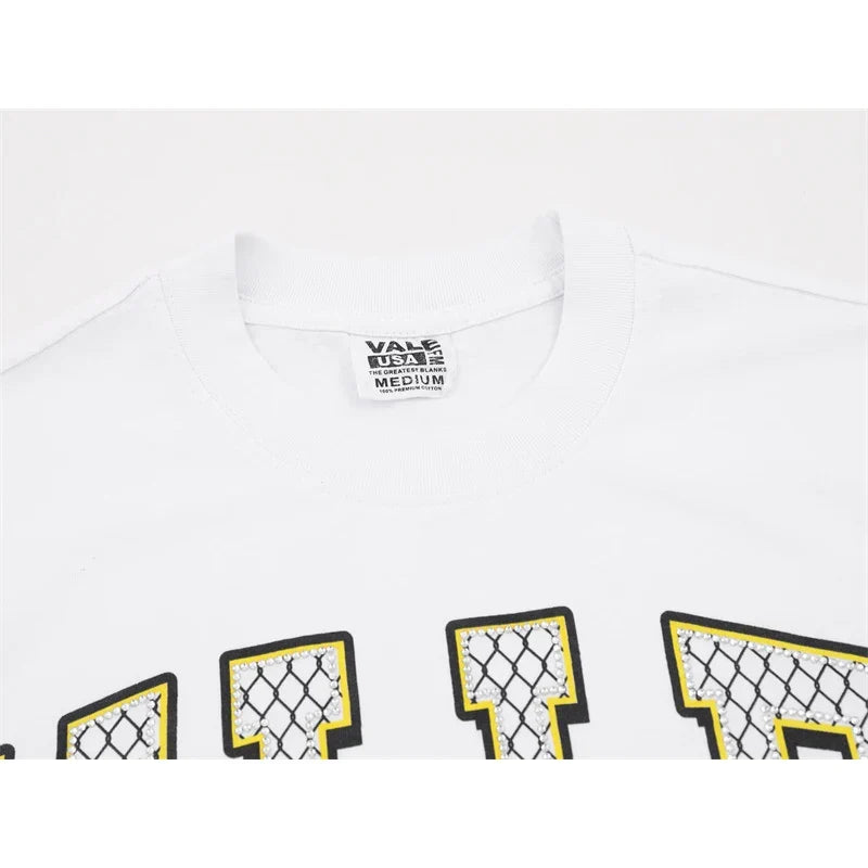 American Fashion Vale Hot Diamond Printed 100% Cotton Short Sleeved t-Shirt
