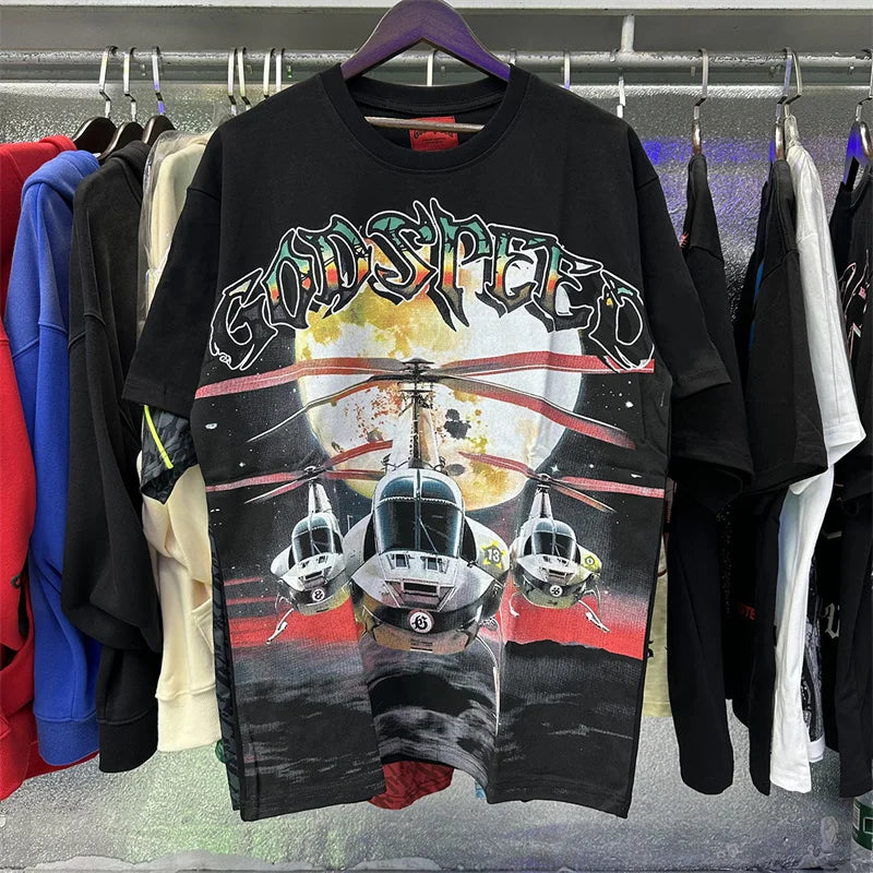 Godspeed Printed High-Quality Double Yarn Pure Cotton Casual Short Sleeved t-Shirt For Men And Women