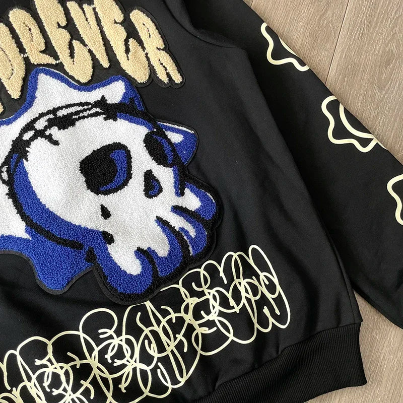 Glo Gang The Glory Full Zip Drink embroidered  zipper hoodie