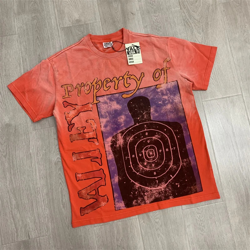 Vale White Ink Direct Spray Stir Fried Salt Washed Water To Make Old Pure Cotton t-Shirt