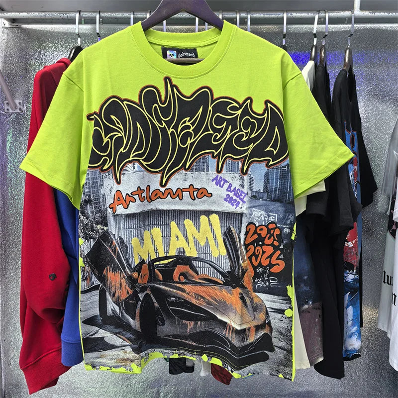 Godspeed Printed High-Quality Double Yarn Pure Cotton Casual Short Sleeved t-Shirt