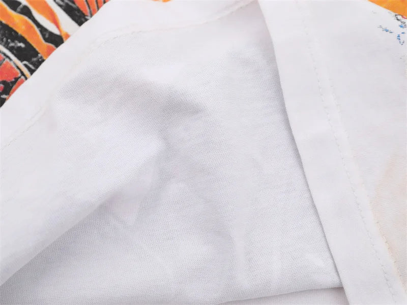 Vale Pure Cotton Baseball Printed Distressed t-Shirt