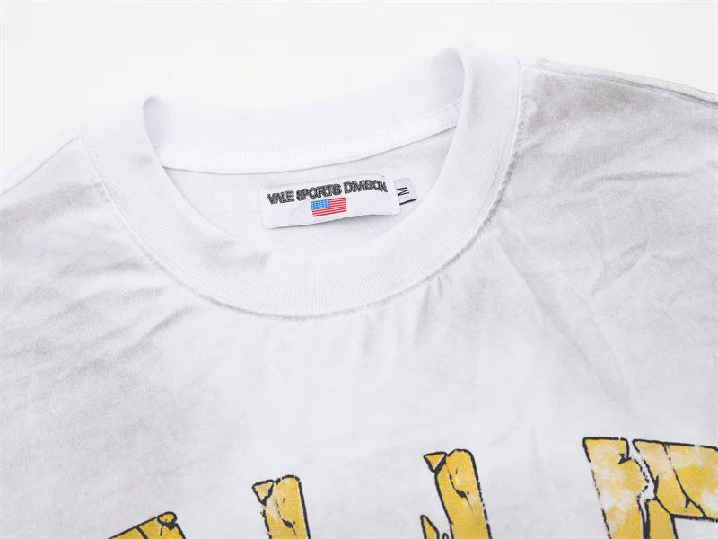 Vale2025 Latest European And American White Mud Printed Fashion t-Shirt