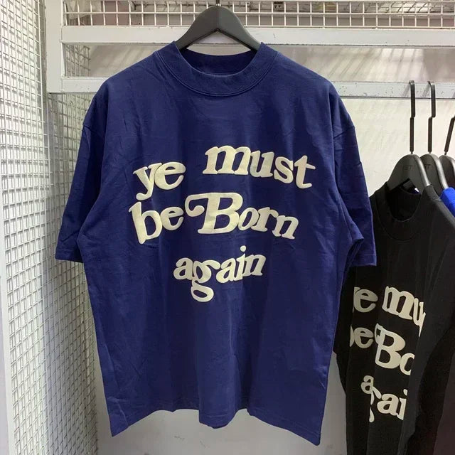 New Spring Summer Puff Ye Must Be Born Again Green T-shirt Men Women CPFM Tee CPFM.XYZ Kanye West Short Sleeve Tops