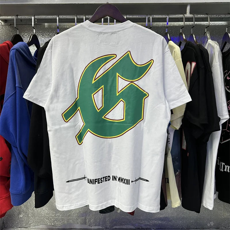 Godspeed Speedboat Print High-Quality Round Neck Short Sleeved Shirt