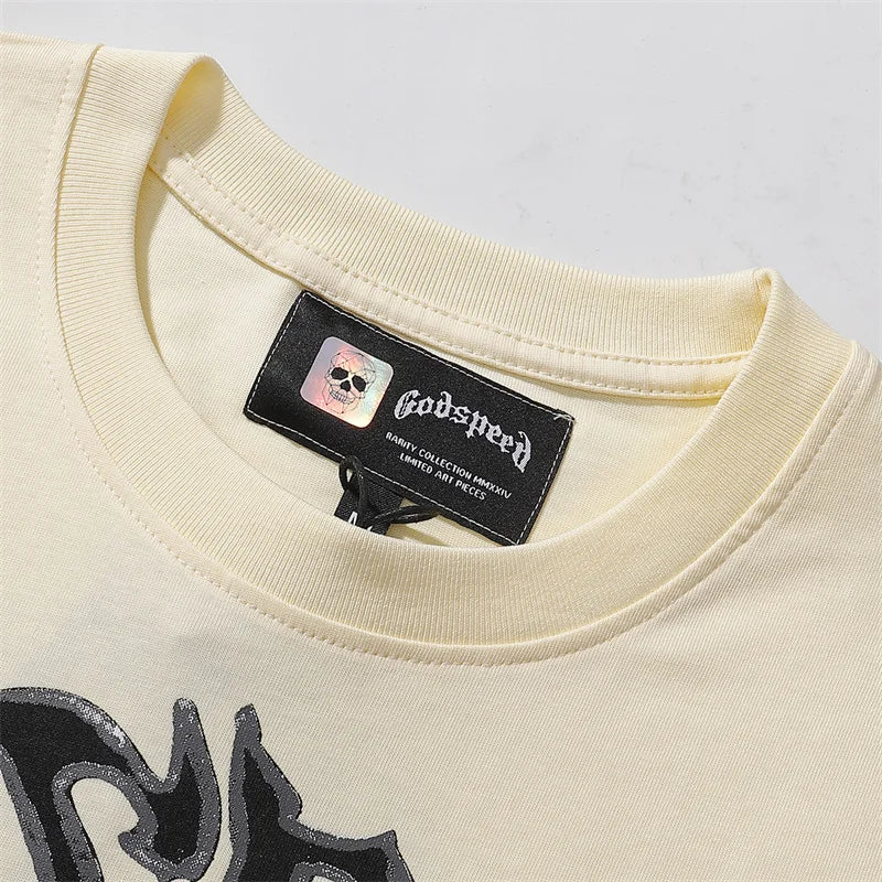 Godspeed Skeleton Printed Cotton Casual Short Sleeves From Meichao