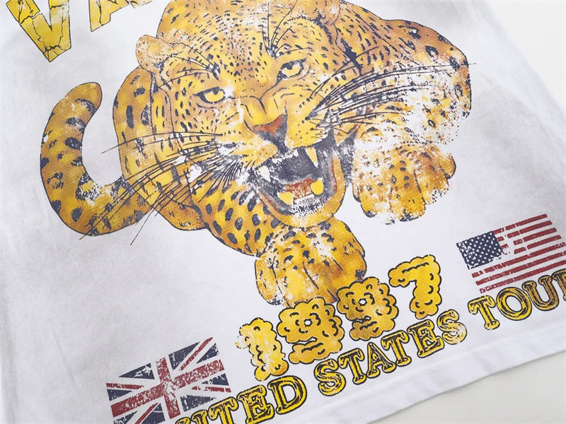 Vale2025 Latest European And American White Mud Printed Fashion t-Shirt