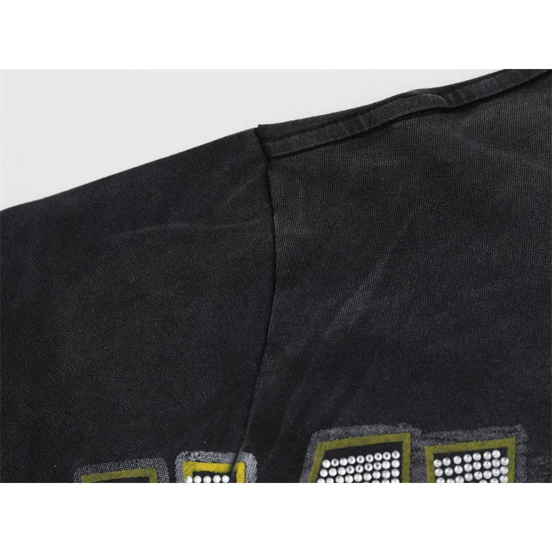 Vale Hot Stamping And Washing Water To Make Old Pure Cotton Short Sleeved t-Shirt