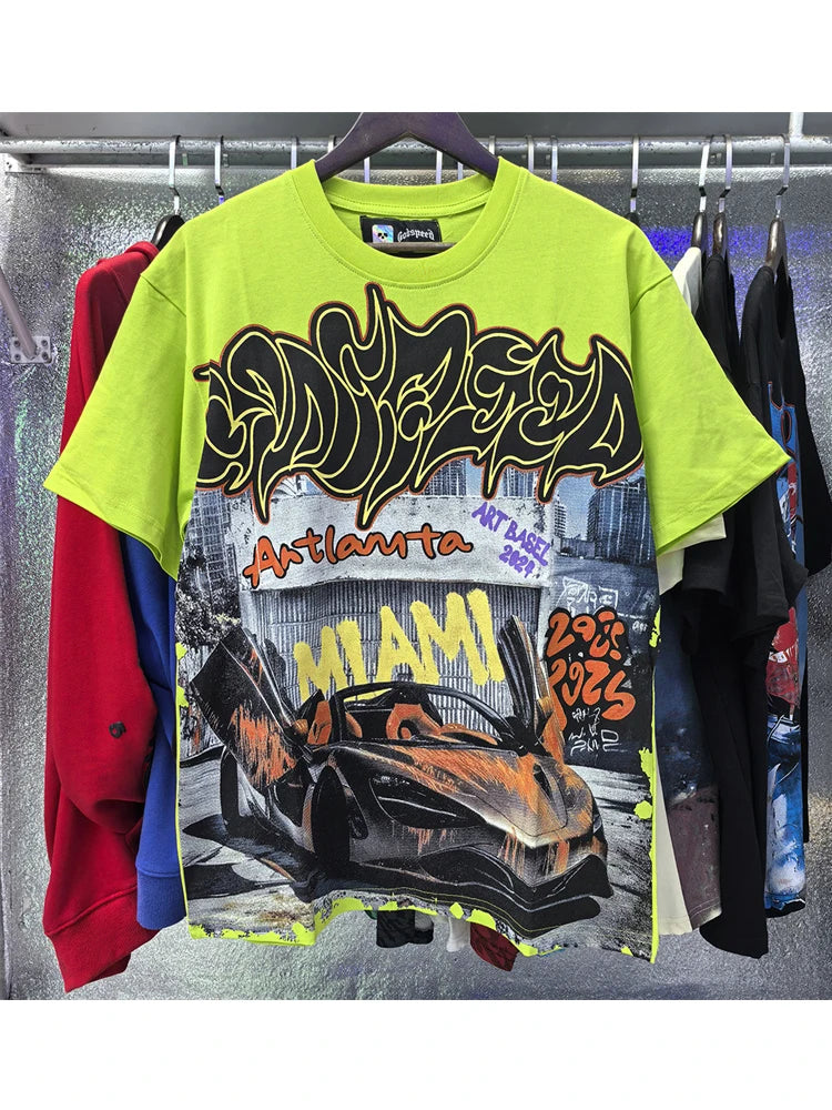 Godspeed Printed High-Quality Double Yarn Pure Cotton Casual Short Sleeved t-Shirt