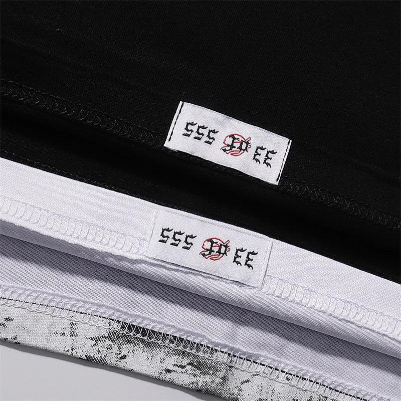 Godspeed Moon Print Double Yarn Pure Cotton Casual Short Sleeved t-Shirt