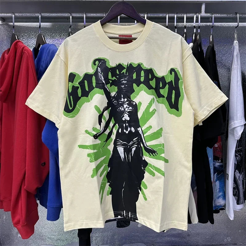 Godspeed Printed High-Quality Pure Cotton Casual Short Sleeved t-Shirt