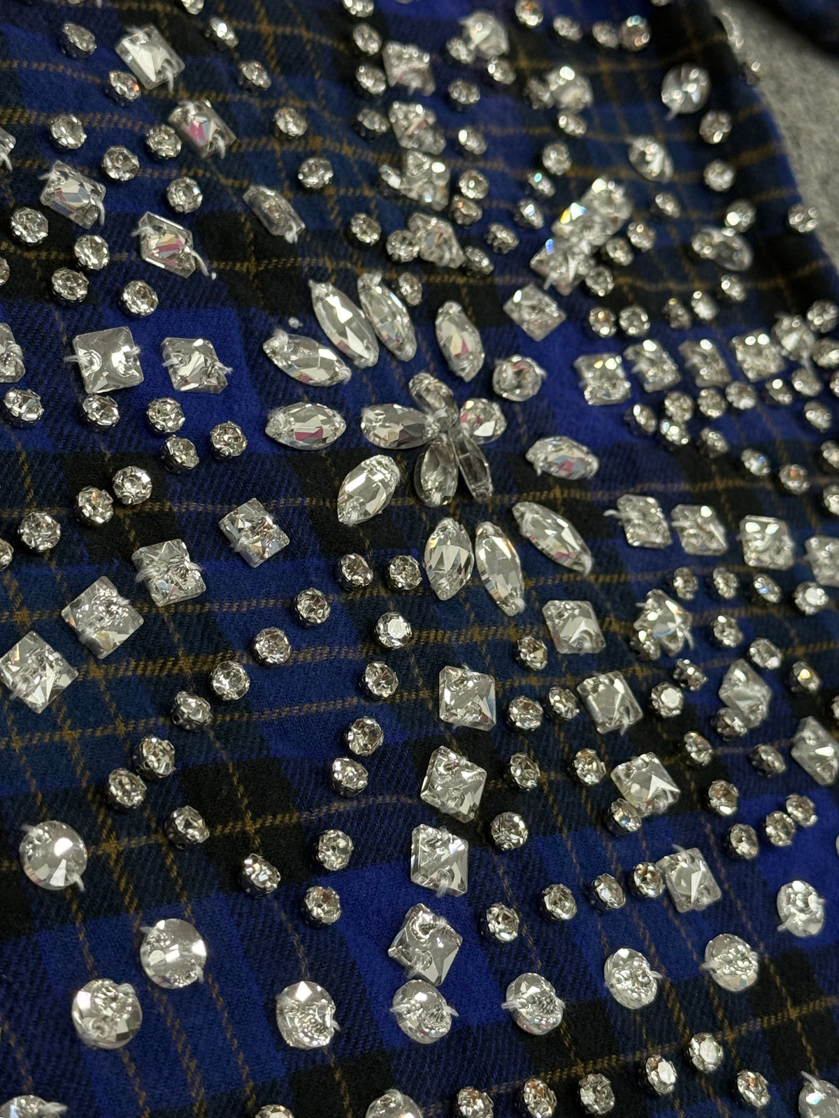 Vale Forever Rhinestone Plaid Flannel Blue/Black