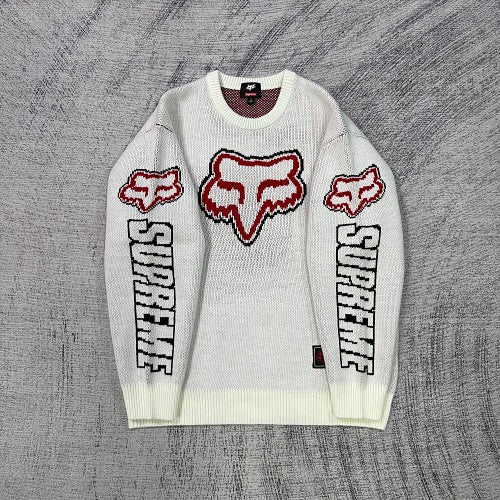 Supreme Fox Racing Sweater white