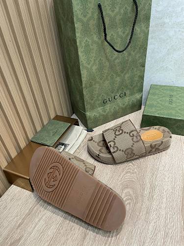 Gucci  GG Canvas Platform Slide Sandal