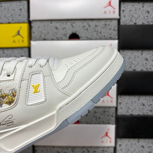 Louis Vuitton Floral Embroidered Trainer Sneakers