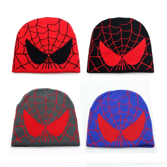 New Cartoon Spider Embroidered Beanies Hat Men Winter Autunm Warm Knitted Bonnet Cap Soft Wool Skullies Beanies Caps Boys Gifts